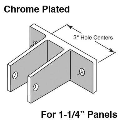 Two Ear Wall Bracket, For Panels 1-1/4 Inch - Two Ear Wall Bracket, For Panels 1-1/4 Inch