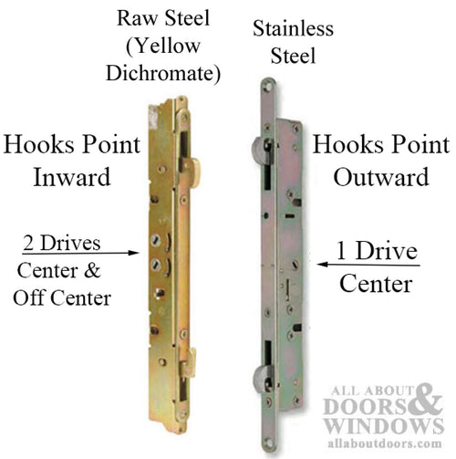 2-point Double Hook Sliding Door Lock with No Faceplate - 2-point Double Hook Sliding Door Lock with No Faceplate