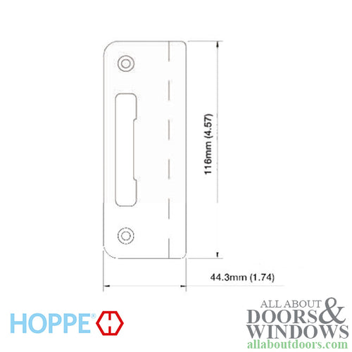 Strike Plate, PT0009N, Tongue curved lip 1.74 x 4.57 - Oil-Rubbed Brass - Strike Plate, PT0009N, Tongue curved lip 1.74 x 4.57 - Oil-Rubbed Brass