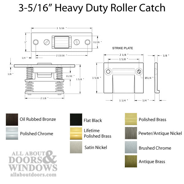 Heavy Duty Roller Catch - 3-5/16