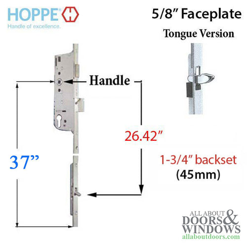 Hoppe 16mm Manual Tongue 45/92 Gear, 37