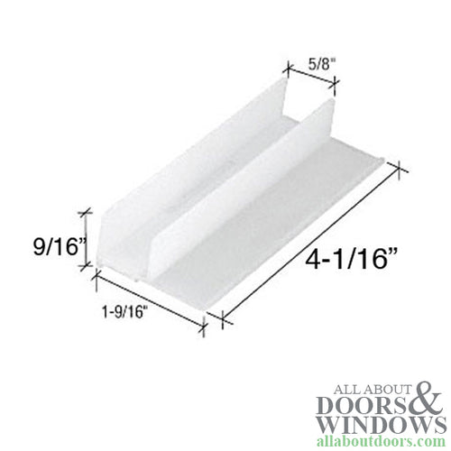 Guide, 5/8 Opening, Sliding Shower Door Bottom - White - Guide, 5/8 Opening, Sliding Shower Door Bottom - White