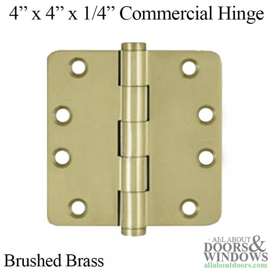 4" x 4" x 1/4 Inch Radius Corner, Template, Commercial, Brushed/Satin Brass