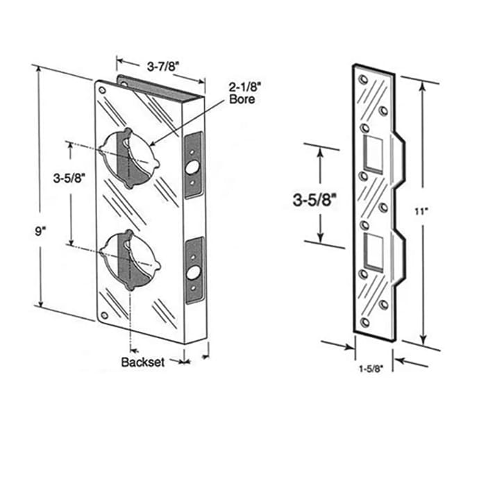 9 Inch Tall Combination Door Reinforcer - Choose Color - 9 Inch Tall Combination Door Reinforcer - Choose Color