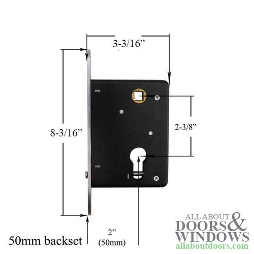 Sliding Door Mortise Lock Face with Hub 2