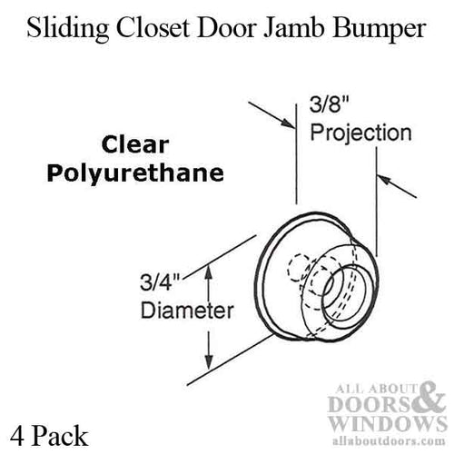 Sliding Closet Door Bumper, 3/8