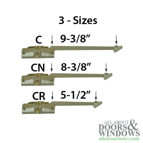 Andersen Window Perma-Shield Casement 8-3/8 in Straight Arm Operator - Left Hand - 7191-32 CN Series - Andersen Window Perma-Shield Casement 8-3/8 in Straight Arm Operator - Left Hand - 7191-32 CN Series