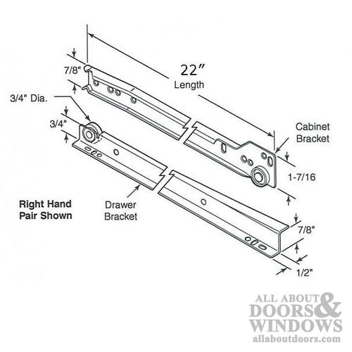 Drawer Slide Kit - 22 Inch - Drawer Slide Kit - 22 Inch