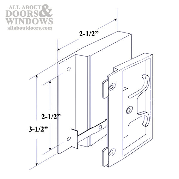 DISCONTINUED Non-Handed Plastic Latch & Pull Handle Set for Sliding Screen Door - Black - DISCONTINUED Non-Handed Plastic Latch & Pull Handle Set for Sliding Screen Door - Black