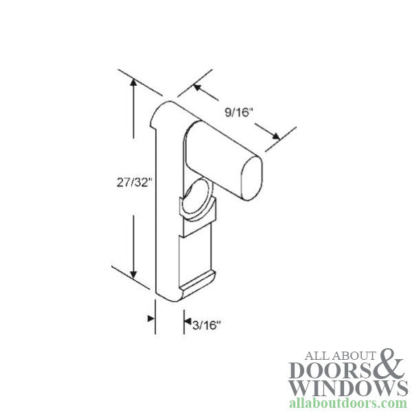 Pivot/ Tilt key, Storm window insert  - Metal - Pivot/ Tilt key, Storm window insert  - Metal