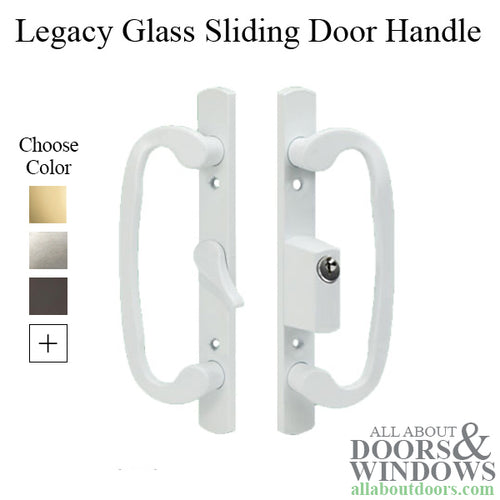 Legacy Glass Sliding Door Handle, CENTER Thumb Turn with Key, Choose Color - Legacy Glass Sliding Door Handle, CENTER Thumb Turn with Key, Choose Color