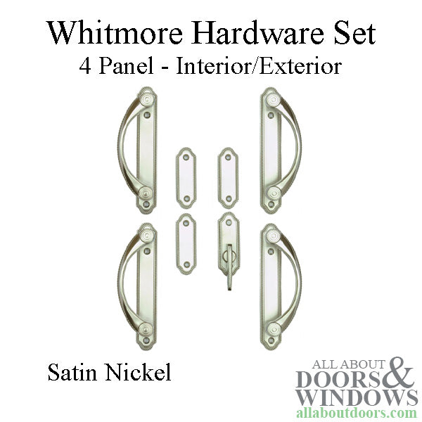 Andersen 4-Panel Gliding Door Interior/Exterior Trim Hardware Set - Satin Nickel - Andersen 4-Panel Gliding Door Interior/Exterior Trim Hardware Set - Satin Nickel