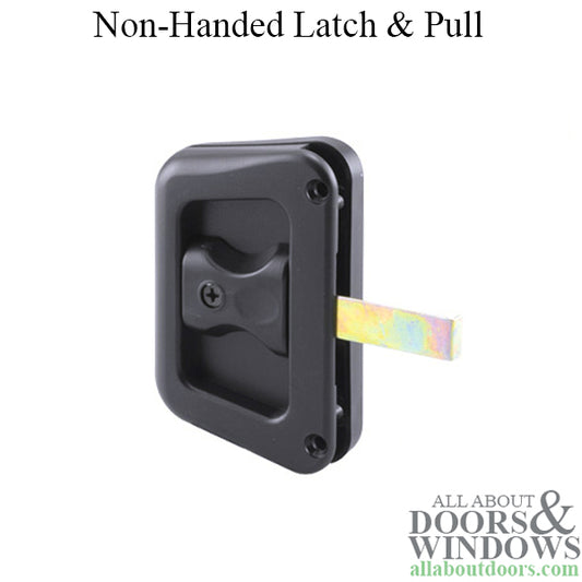 Non-Handed Latch & Pull for Sliding Screen Door - Black