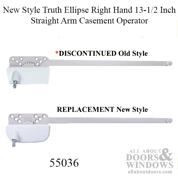 13-1/2 Inch Straight Arm Casement Operator - Choose Color, New Style Truth Ellipse Right Hand - 13-1/2 Inch Straight Arm Casement Operator - Choose Color, New Style Truth Ellipse Right Hand