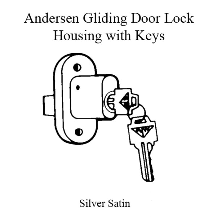 Andersen Perma-Shield Gliding Doors - Lock Housing with Keys - 3 Panel - Silver Satin - Andersen Perma-Shield Gliding Doors - Lock Housing with Keys - 3 Panel - Silver Satin
