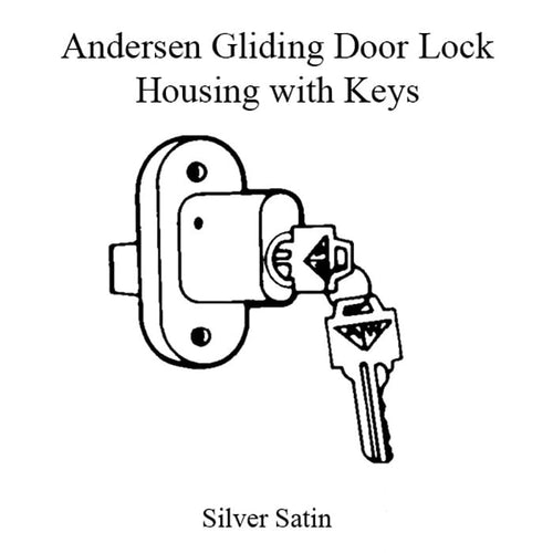 Andersen Perma-Shield Gliding Doors - Lock Housing with Keys - 3 Panel - Silver Satin - Andersen Perma-Shield Gliding Doors - Lock Housing with Keys - 3 Panel - Silver Satin