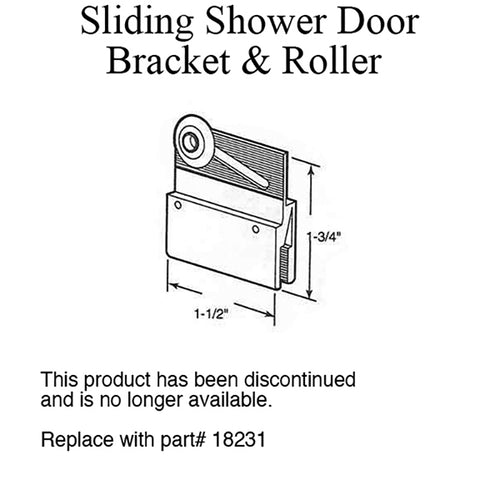 1-1/2 inch Sliding Shower Door Bracket, 3/4 inch Oval wheel - Gold Finish, Pairs - 1-1/2 inch Sliding Shower Door Bracket, 3/4 inch Oval wheel - Gold Finish, Pairs