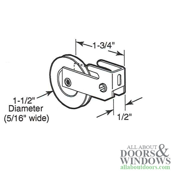 1-1/2  Nylon Wheel, Roller Assembly - 1-1/2  Nylon Wheel, Roller Assembly