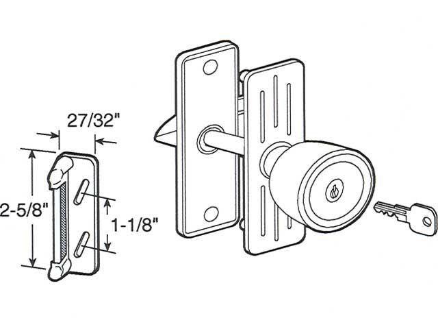 Storm Door Tulip Shaped Keyed Handle Set 3 Inch Hole Spacing - Storm Door Tulip Shaped Keyed Handle Set 3 Inch Hole Spacing