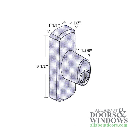 Andersen Window-Frenchwood Gliding Door Hardware, Newbury/Lock Assembly w/keys - Brushed/Satin Nickel - RH - Blemished - Andersen Window-Frenchwood Gliding Door Hardware, Newbury/Lock Assembly w/keys - Brushed/Satin Nickel - RH - Blemished