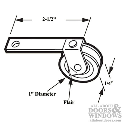 Straight Spring Tension Roller Assembly with 1 Inch Steel Wheel for Sliding Screen Door - Straight Spring Tension Roller Assembly with 1 Inch Steel Wheel for Sliding Screen Door