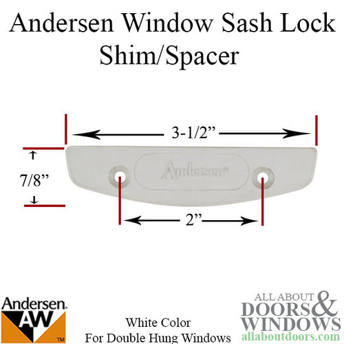 Andersen Shim Spacer For Andersen Double Hung Windows Sash Lock White - Andersen Shim Spacer For Andersen Double Hung Windows Sash Lock White