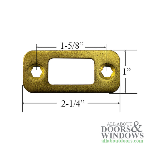 Radius Strike Plate, Polished Brass - Old Strike - Radius Strike Plate, Polished Brass - Old Strike