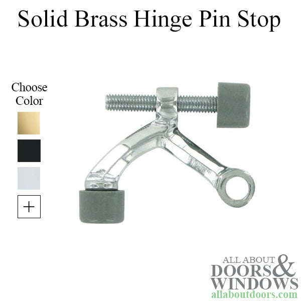 Adjustable Hinge Pin Stop, Solid Brass  - Choose Finish - Adjustable Hinge Pin Stop, Solid Brass  - Choose Finish