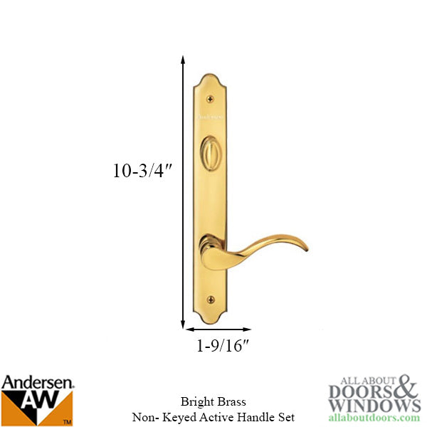 Hardware Kit, Single Door, Covington, Active Door - Bright Brass - Hardware Kit, Single Door, Covington, Active Door - Bright Brass