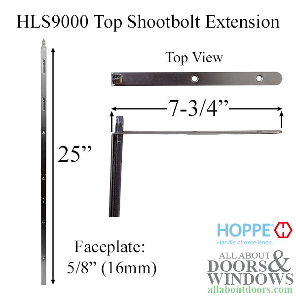 Hoppe HLS9000 Top Shoot Bolt Extension - Hoppe HLS9000 Top Shoot Bolt Extension