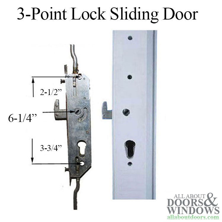 GLW Multi-Point Lock body, 3-point hook Sliding Door - GLW Multi-Point Lock body, 3-point hook Sliding Door