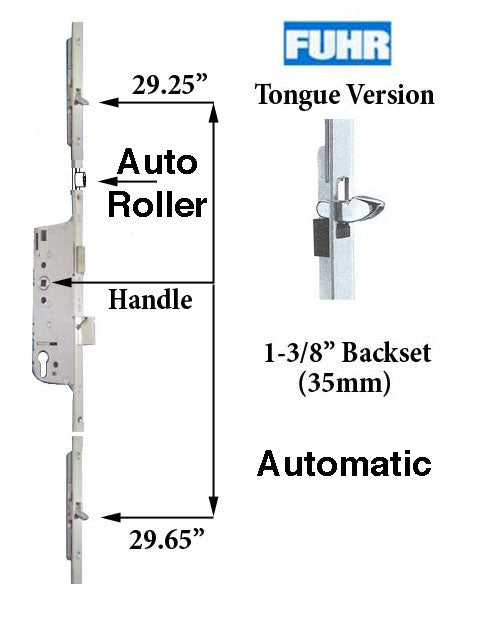 Fuhr Tongue Version Lock, Auto 1-3/8 backset, 1/2 Deadbolt - Discontinued - See Replacement Options