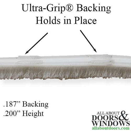 Ultrafab Weatherstrip Ultra Grip .187 Inch Backing Single Sided .200 Inch Pile - Ultrafab Weatherstrip Ultra Grip .187 Inch Backing Single Sided .200 Inch Pile
