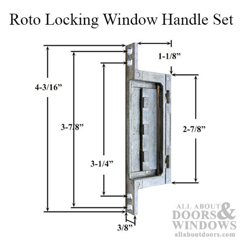 Roto Locking Window Handle, Keyed - Aluminum - Roto Locking Window Handle, Keyed - Aluminum