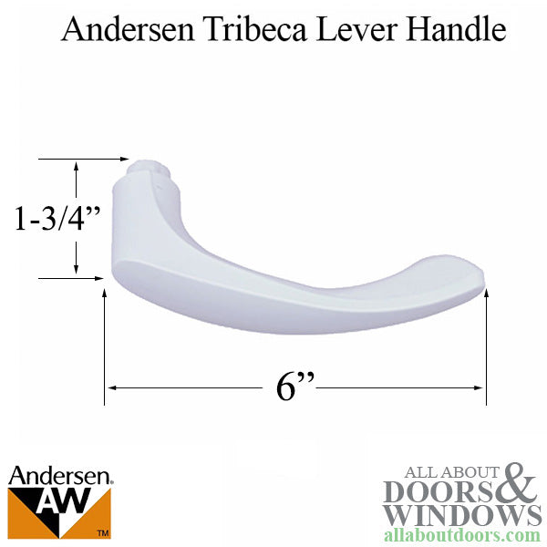 Andersen Tribeca Handle, Right Hand - White - Andersen Tribeca Handle, Right Hand - White