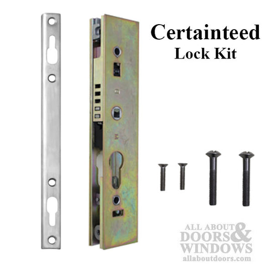 Certainteed Fastfit Mortise lock Kit with spacers to convert backsets on sliding glass door multipoint lock