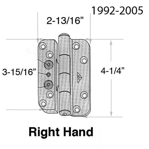 1 Hinge Kit,  1992-2005  Andersen FWH Right Hand Door - White - 1 Hinge Kit,  1992-2005  Andersen FWH Right Hand Door - White