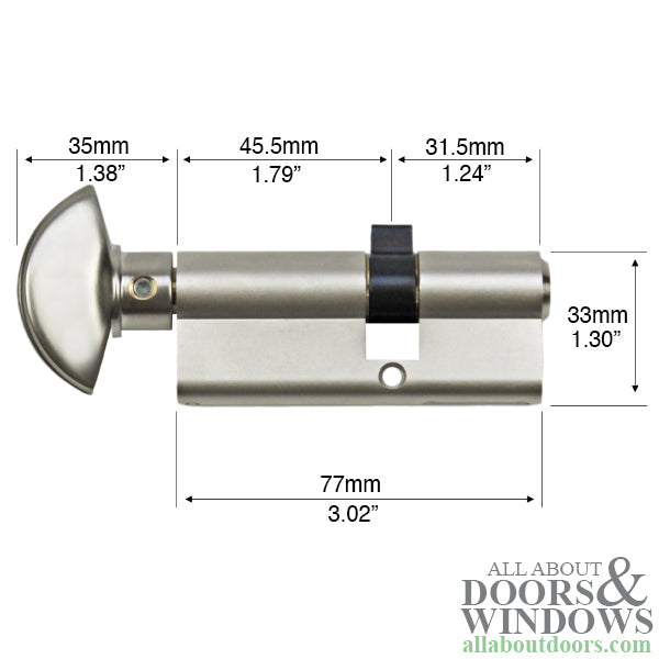 45.5/31.5 Hoppe 90 CES Keyed Euro Cylinder - Choose Color - 45.5/31.5 Hoppe 90 CES Keyed Euro Cylinder - Choose Color