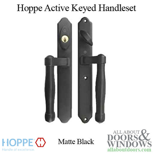 Hoppe HLS 9000 Sliding Door Handle-Set, M574/2170N Active Keyed - Matte Black