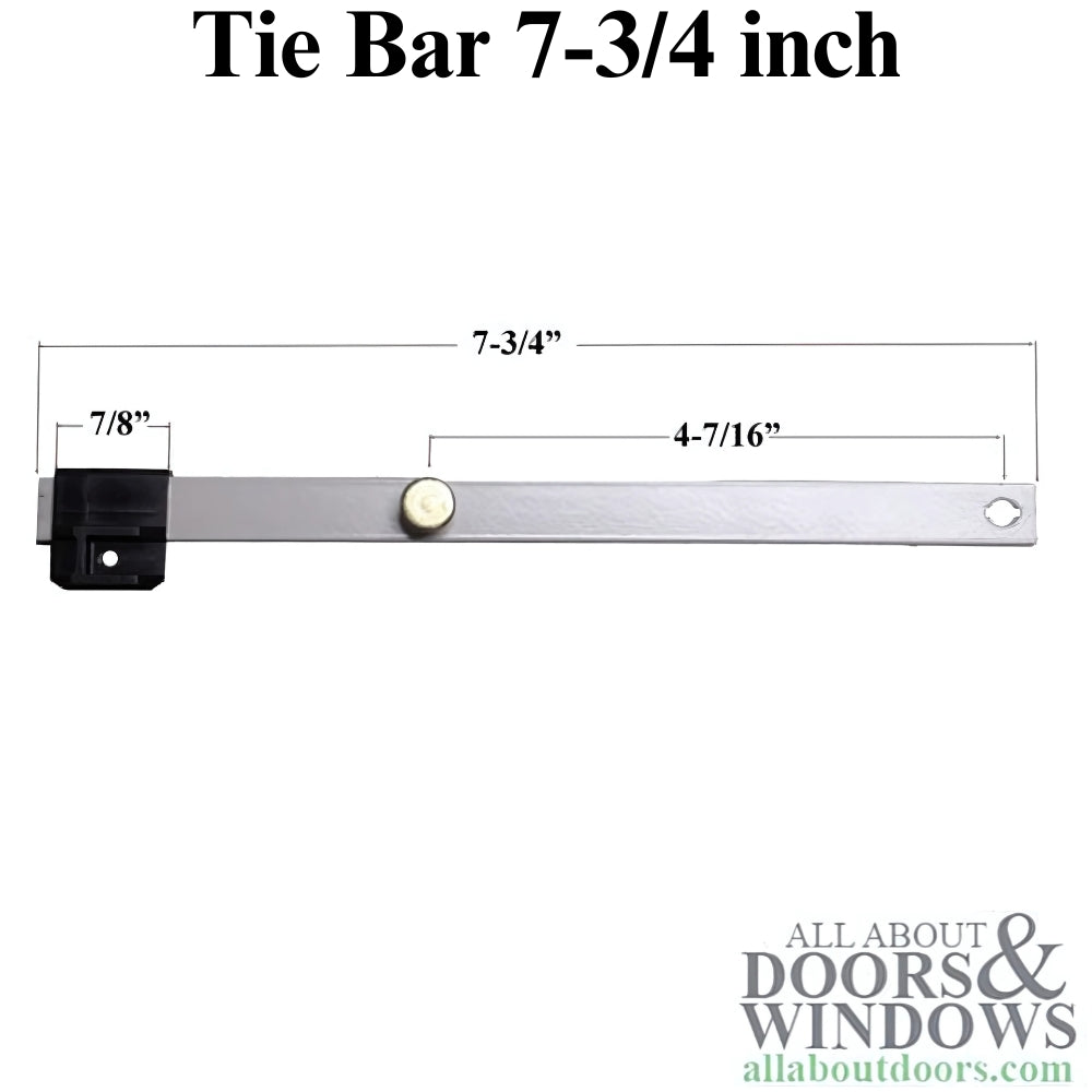 Tie Bar 7-3/4 inch with 1 roller and  black plastic guide - Tie Bar 7-3/4 inch with 1 roller and  black plastic guide