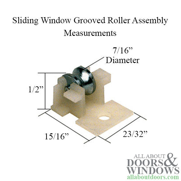 Roller Assembly (Grooved) - Sliding Windows, Nylon / Steel - Roller Assembly (Grooved) - Sliding Windows, Nylon / Steel