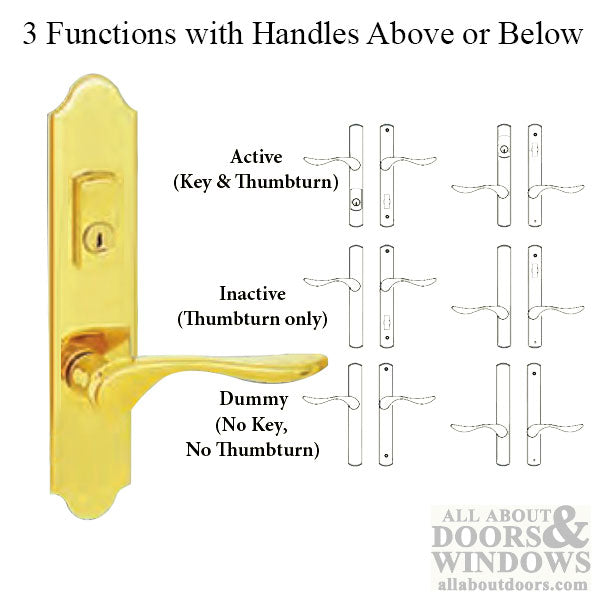 G-U Venice Handle and 45mm Plate Series, Solid Brass, Active, Key and Thumbturn (Handle Below Cylinder), Choose Color - G-U Venice Handle and 45mm Plate Series, Solid Brass, Active, Key and Thumbturn (Handle Below Cylinder), Choose Color