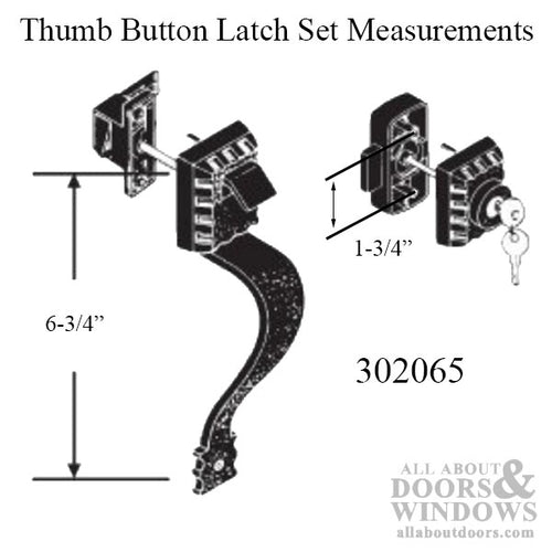 Storm Door Afton Thumb Button Latch Set with Deadbolt - Storm Door Afton Thumb Button Latch Set with Deadbolt