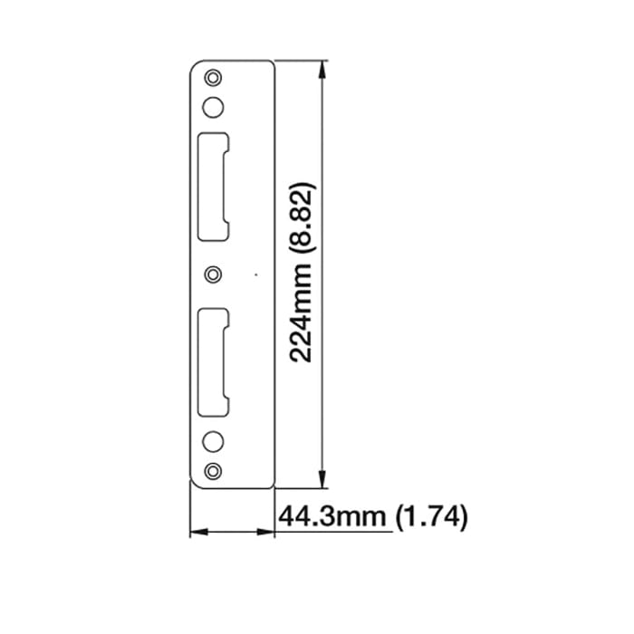 Latch & Deadbolt Strike Plate, 1.74 x 8.82 Curved Lip - Oil Rubbed Brass - Latch & Deadbolt Strike Plate, 1.74 x 8.82 Curved Lip - Oil Rubbed Brass