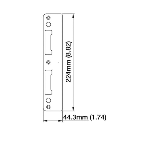 Latch & Deadbolt Strike Plate, 1.74 x 8.82 Curved Lip - Oil Rubbed Brass - Latch & Deadbolt Strike Plate, 1.74 x 8.82 Curved Lip - Oil Rubbed Brass