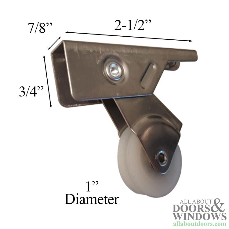 Screen Door Roller Assembly, 1” Nylon Wheel - Screen Door Roller Assembly, 1” Nylon Wheel