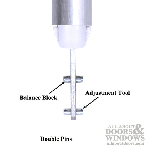3/8 Inch Spiral Tilt-In Window Balance Rod with White Bearing and Double Pins - Choose Length - 3/8 Inch Spiral Tilt-In Window Balance Rod with White Bearing and Double Pins - Choose Length