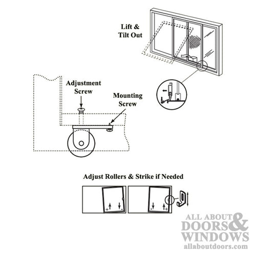 Straight Spring Tension Roller Assembly with 1 Inch Steel Wheel for Sliding Screen Door - Straight Spring Tension Roller Assembly with 1 Inch Steel Wheel for Sliding Screen Door