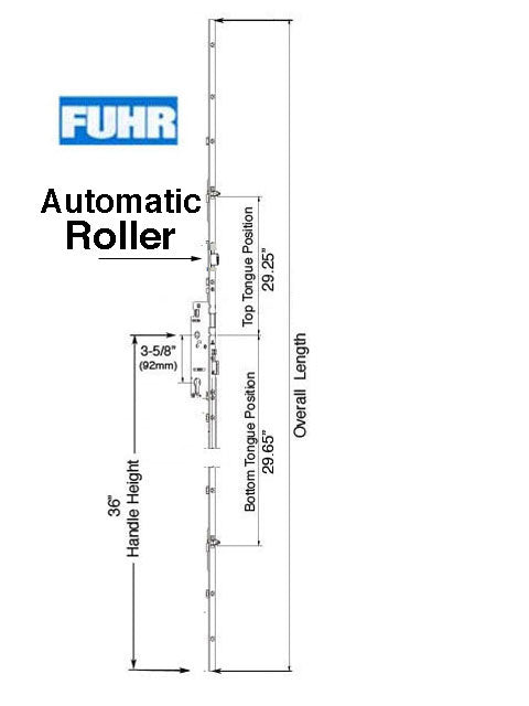 Fuhr Tongue Version Lock, Auto 1-3/8 backset - See Replacement Options - Fuhr Tongue Version Lock, Auto 1-3/8 backset - See Replacement Options