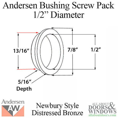 Screw Pack 1/2 Inch Diameter, Newbury Series - Distressed Bronze - Screw Pack 1/2 Inch Diameter, Newbury Series - Distressed Bronze